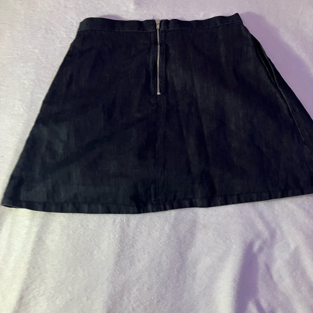 GAP Designed & Crafted Black A-Line Mini Skirt High Waist Premium Denim Small - Picture 4 of 6